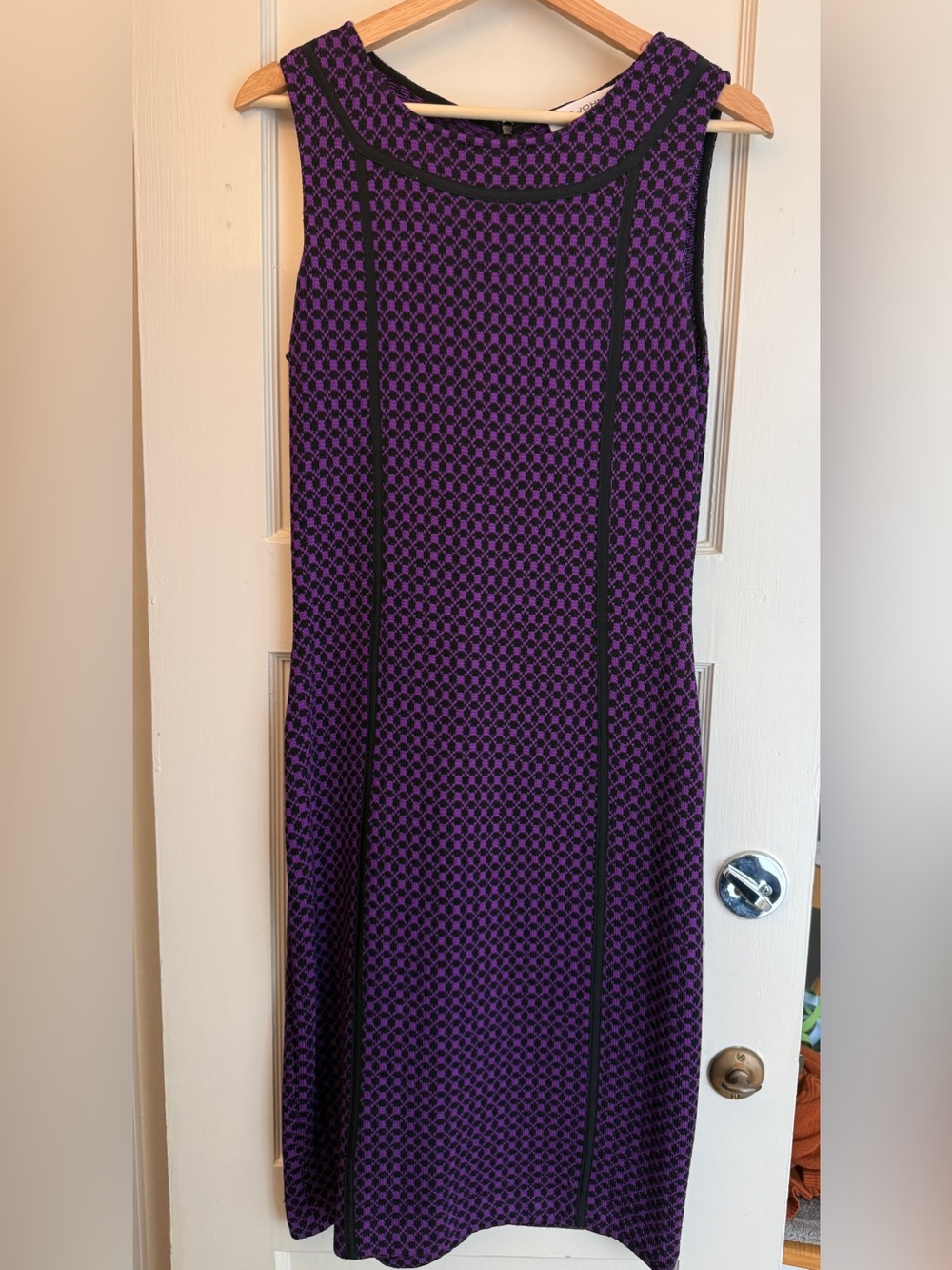 St. John’s Sleeveless Purple Knit Sheath Dress